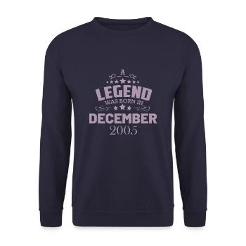 18th Birthday Legend December 2005 - Unisex Sweatshirt - navy - Front - Alina (178cm) & Michal (187cm)