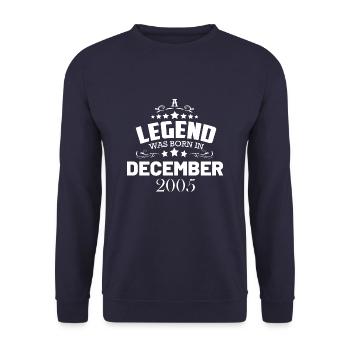 18th Birthday Legend December 2005 - Unisex Sweatshirt - navy - Front - Alina (178cm) & Michal (187cm)