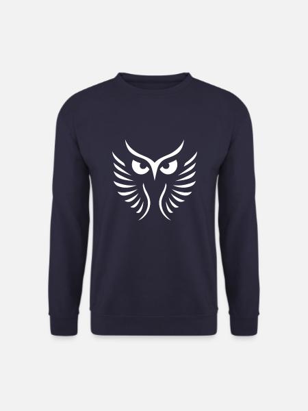 Moderne Eule: Abstrakte, Minimalistische Kunst - Unisex Pullover - Navy