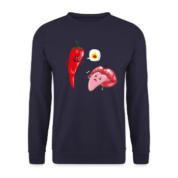 Chili & Zunge - Unisex Pullover - Navy - Vorne - Alina (178cm) & Michal (187cm)