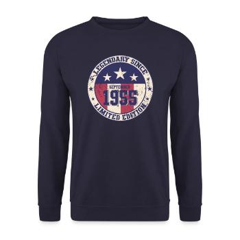 70. Geburtstag Legende September 1955 Jahrgang 55 - Unisex Pullover - Navy - Vorne - Alina (178cm) & Michal (187cm)