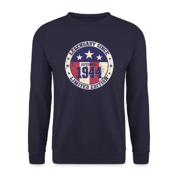 80e anniversaire Légende Septembre 1944 Volume 44 - Sweat-shirt Unisexe - marine - Devant - Alina (178cm) & Michal (187cm)