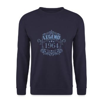 Eine Legende wurde 1964 geboren - Vintage Stil zum - Unisex Pullover - Navy - Vorne - Alina (178cm) & Michal (187cm)