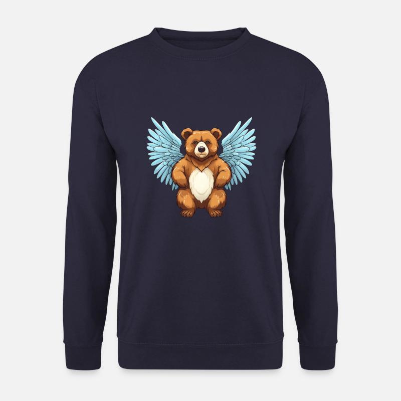 Braunbär mit Engelsflügeln - Unisex Pullover - Navy