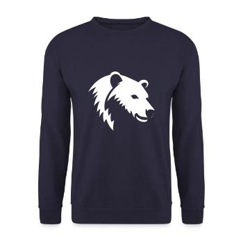 Silhouette d’ours d’une tête d’ours polaire - Sweat-shirt Unisexe - marine - Devant - Alina (178cm) & Michal (187cm)