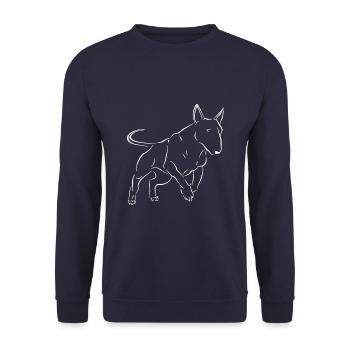 Chien Bull Terrier - Sweat-shirt Unisexe - marine - Devant - Alina (178cm) & Michal (187cm)