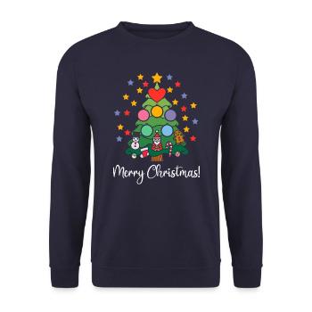 Joyeux Noël Noël Étoiles de Noël - Sweat-shirt Unisexe - marine - Devant - Alina (178cm) & Michal (187cm)