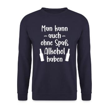 Alkohol betrinken Bier Sauftour Alkoholexzesse Alk - Unisex Pullover - Navy - Vorne - Alina (178cm) & Michal (187cm)
