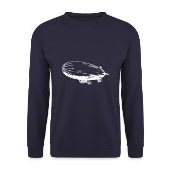 Silhouette of an airship – Stylish - Unisex Sweatshirt - navy - Front - Alina (178cm) & Michal (187cm)