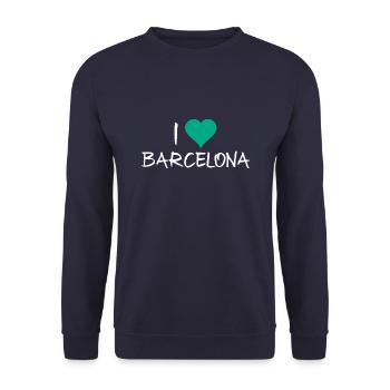 Barcelona - Unisex Sweatshirt - navy - Front - Alina (178cm) & Michal (187cm)