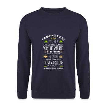 CAMPING RÈGLES T-SHIRT - Sweat-shirt Unisexe - marine - Devant - Alina (178cm) & Michal (187cm)