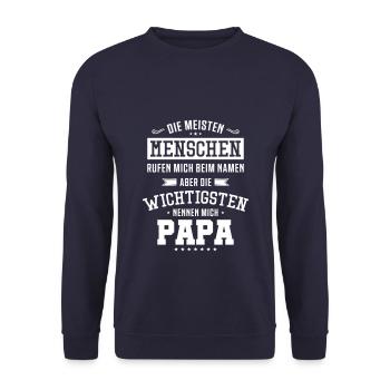 Papa dit - Sweat-shirt Unisexe - marine - Devant - Alina (178cm) & Michal (187cm)