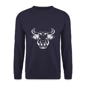 Bull bull Cow bullhead - Unisex Sweatshirt - navy - Front - Alina (178cm) & Michal (187cm)