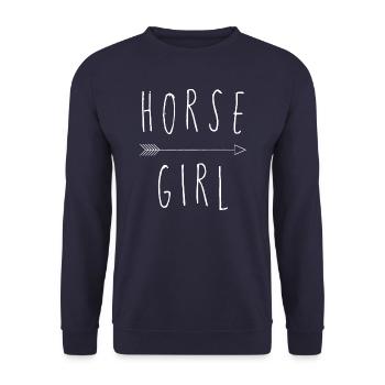 Horse Girl Arrow - Sweat-shirt Unisexe - marine - Devant - Alina (178cm) & Michal (187cm)