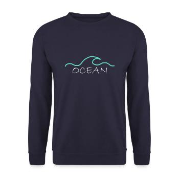 Ocean - Unisex Sweatshirt - navy - Front - Alina (178cm) & Michal (187cm)