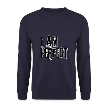 I am perfect - Unisex Pullover - Navy - Vorne - Alina (178cm) & Michal (187cm)