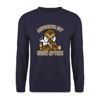 Kaffee aufgeben ist keine Option böses Faultier - Unisex Pullover - Navy - Vorne - Alina (178cm) & Michal (187cm)