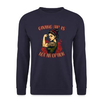 Abandonner n’est pas une option femme forte - Sweat-shirt Unisexe - marine - Devant - Alina (178cm) & Michal (187cm)