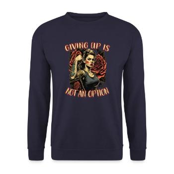 Abandonner n’est pas une option femme forte - Sweat-shirt Unisexe - marine - Devant - Alina (178cm) & Michal (187cm)