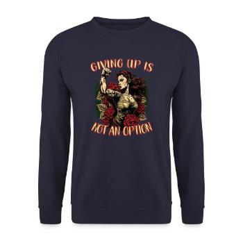 Abandonner n’est pas une option femme forte - Sweat-shirt Unisexe - marine - Devant - Alina (178cm) & Michal (187cm)