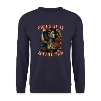 Abandonner n’est pas une option femme forte - Sweat-shirt Unisexe - marine - Devant - Alina (178cm) & Michal (187cm)