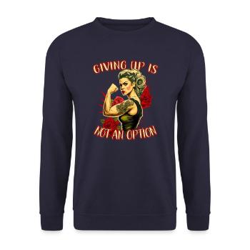 Abandonner n’est pas une option femme forte - Sweat-shirt Unisexe - marine - Devant - Alina (178cm) & Michal (187cm)