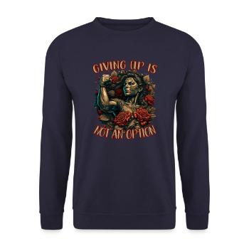 Abandonner n’est pas une option femme forte - Sweat-shirt Unisexe - marine - Devant - Alina (178cm) & Michal (187cm)