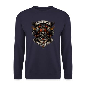 Sons of Flingern Düsseldorf - Unisex Sweatshirt - navy - Front - Alina (178cm) & Michal (187cm)