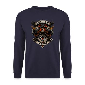 Düsseldorf Rath 2023 - Biker Style - Unisex Pullover - Navy - Vorne - Alina (178cm) & Michal (187cm)