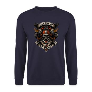 Hamburg Legends of St. Pauli 2023 Biker - Unisex Pullover - Navy - Vorne - Alina (178cm) & Michal (187cm)