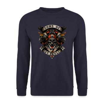 Hamburg Sons of St. Pauli 2023 - Biker - Unisex Pullover - Navy - Vorne - Alina (178cm) & Michal (187cm)