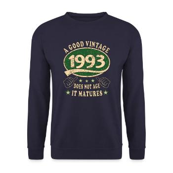 30. Geburtstag 1993 30er Guter Jahrgang - Unisex Pullover - Navy - Vorne - Alina (178cm) & Michal (187cm)