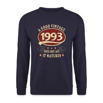 30ème anniversaire 1993 30s Bon millésime - Sweat-shirt Unisexe - marine - Devant - Alina (178cm) & Michal (187cm)