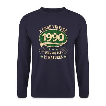 33rd Birthday 1990 33 Good vintage - Unisex Sweatshirt - navy - Front - Alina (178cm) & Michal (187cm)