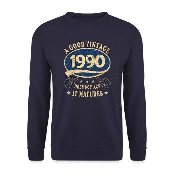 33rd Birthday 1990 33 Good vintage - Unisex Sweatshirt - navy - Front - Alina (178cm) & Michal (187cm)