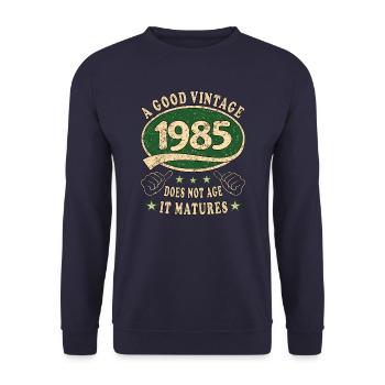 38ème anniversaire 1985 38 Bon millésime - Sweat-shirt Unisexe - marine - Devant - Alina (178cm) & Michal (187cm)