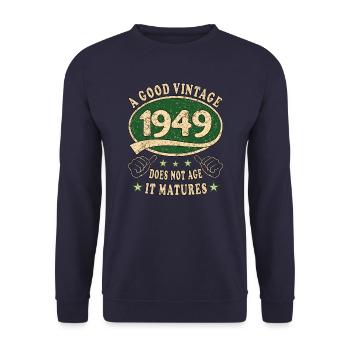 74th Birthday 1949 74 Good Vintage - Unisex Sweatshirt - navy - Front - Alina (178cm) & Michal (187cm)