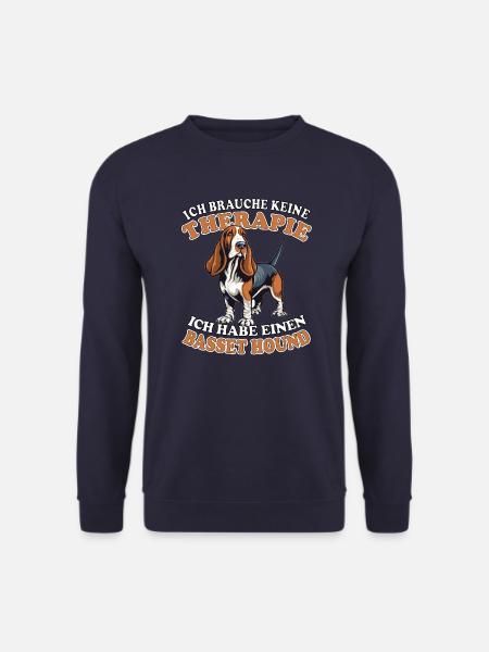 Ich brauche keine Therapie Basset Hound - Unisex Pullover - Navy