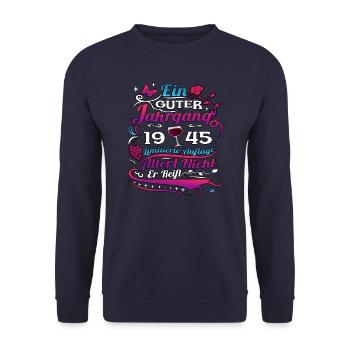 78. Geburtstag 1945 78er Guter Jahrgang - Unisex Pullover - Navy - Vorne - Alina (178cm) & Michal (187cm)