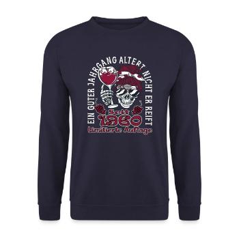63. Geburtstag 1960 63er Guter Jahrgang - Unisex Pullover - Navy - Vorne - Alina (178cm) & Michal (187cm)