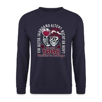 55. Geburtstag 1968 55er Guter Jahrgang - Unisex Pullover - Navy - Vorne - Alina (178cm) & Michal (187cm)