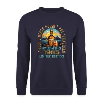 38. Geburtstag 1985 38er Guter Jahrgang Whisky - Unisex Pullover - Navy - Vorne - Alina (178cm) & Michal (187cm)