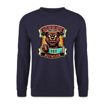 Alles Vor Dem 1 Kaffee Ist Notwehr Morgenmuffel - Unisex Pullover - Navy - Vorne - Alina (178cm) & Michal (187cm)