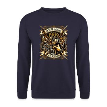 1984 Geburtstag Biker Ein Guter Jahrgang Altert - Unisex Pullover - Navy - Vorne - Alina (178cm) & Michal (187cm)