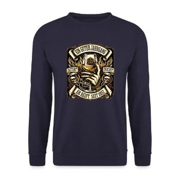 1957 Geburtstag Biker Ein Guter Jahrgang Altert - Unisex Pullover - Navy - Vorne - Alina (178cm) & Michal (187cm)