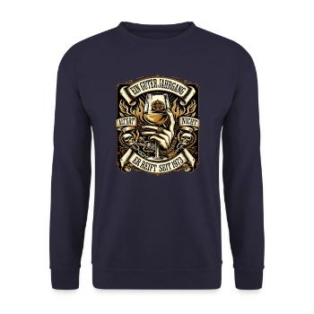 1973 Geburtstag Biker Ein Guter Jahrgang Altert - Unisex Pullover - Navy - Vorne - Alina (178cm) & Michal (187cm)