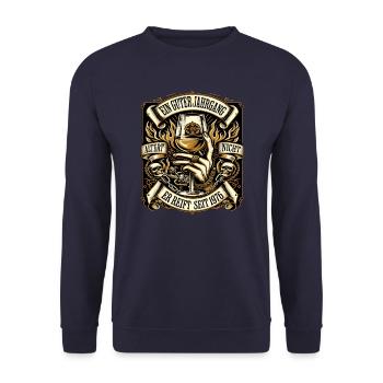 1976 Geburtstag Biker Ein Guter Jahrgang Altert - Unisex Pullover - Navy - Vorne - Alina (178cm) & Michal (187cm)