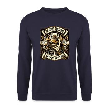 1980 Geburtstag Biker Ein Guter Jahrgang Altert - Unisex Pullover - Navy - Vorne - Alina (178cm) & Michal (187cm)