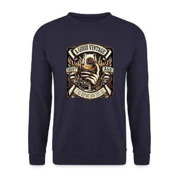 1957 Geburtstag Biker Ein Guter Jahrgang Altert - Unisex Pullover - Navy - Vorne - Alina (178cm) & Michal (187cm)