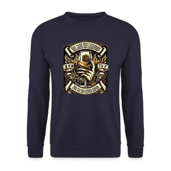 67 anniversaire homme Vintage 1957 année des légendes - Sweat-shirt Unisexe - marine - Devant - Alina (178cm) & Michal (187cm)